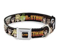 Dog Collar CDSA-DR. STONE Title Logo Full Color Black/Orange DR. STONE Title Log