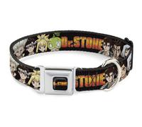 Dog Collar CDSA-DR. STONE Title Logo Full Color Black/Orange DR. STONE Title Log