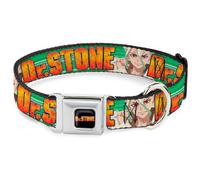 Dog Collar CDSA-DR. STONE Title Logo Full Color Black/Orange DR. STONE Title Log