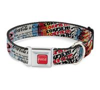 Dog Collar CKAA-DRINK COCA-COLA Logo Full Color Red/White COKE IS IT Pop Art Co