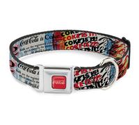 Dog Collar CKAA-DRINK COCA-COLA Logo Full Color Red/White COKE IS IT Pop Art Co