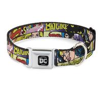 Dog Collar DCEA-DC Round Logo Black/Silver Superheroines Wonder Woman/Supergirl/