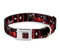 Dog Collar DPA-Deadpool Logo Full Color Black/Red/White Deadpool 2-Action Poses/