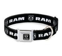 Dog Collar DRAF-Ram Shield Logo Full Color Black/White RAM Shield Logo/Bold Text