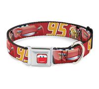 Dog Collar DYABP-Cars Lightning McQueen Smiley Face CLOSE-UP Full Color Cars Lig