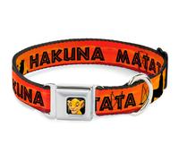 Dog Collar DYAC-Simba2 CLOSE-UP Full Color Lion King HAKUNA MATATA Sunset Orange