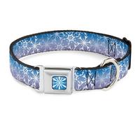 Dog Collar DYACB-Frozen II Snowflake Full Color Blue/White Frozen II Snowflakes