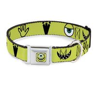 Dog Collar DYADT-Monsters Inc. Mike Smiling Face Full Color Greens/Black/White M