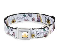 Dog Collar DYAZA-Disney Princess Crown Full Color Golds Rapunzel Castle and Pasc