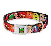 Dog Collar DYBI-Kermit Face Full Color Black/Green Muppets Faces Black/Multi Col