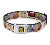 Dog Collar DYBI-Kermit Face Full Color Black Muppets Faces CLOSE-UP Black Small