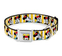 Dog Collar DYBU-Minnie Mouse w/Hat CLOSE-UP Full Color Yellow Minnie Mouse w/Hat