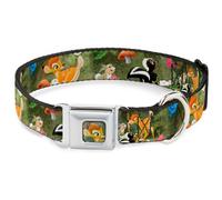 Dog Collar DYBX-Bambi Face Sketch CLOSE-UP Gray Bambi & Friends Scene Medium 11-