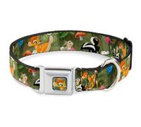 Dog Collar DYBX-Bambi Face Sketch CLOSE-UP Gray Bambi & Friends Scene Medium 11-