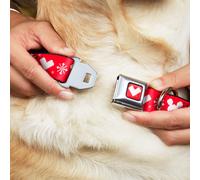 Dog Collar DYCFW-Disney Holiday Mickey Mouse Heart Sweater Stitch Full Color Red