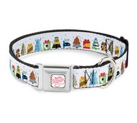 Dog Collar DYCFZ-Pixar TIS THE SEASON Script Full Color White/Red Pixar Holiday