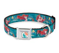Dog Collar DYCLS-The Little Mermaid Ariel Silhouette Pose Full Color White/Multi