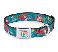 Dog Collar DYCLS-The Little Mermaid Ariel Silhouette Pose Full Color White/Multi