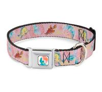 Dog Collar DYCLS-The Little Mermaid Ariel Silhouette Pose Full Color White/Multi