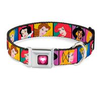 Dog Collar DYDE-Princess Gem Heart Full Color Black/Pink Disney Princess Blocks