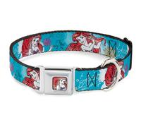 Dog Collar DYDZ-Ariel Face4 Full Color Pink/Blue ARIEL Sketch Poses Blues/Lavend