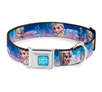 Dog Collar DYEA-FROZEN Logo Full Color Blues Elsa the Snow Queen Poses/Castle &