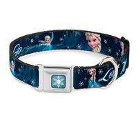 Dog Collar DYEB-Frozen Snowflake Full Color Blue/White Elsa the Snow Queen Poses