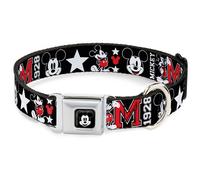 Dog Collar DYFD-Mickey Mouse Face Full Color Black Classic Mickey Mouse 1928 Col