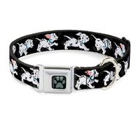 Dog Collar DYFK-Dalmatian Paw Full Color Black/Gray Dalmatians Running/Paws Blac