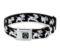 Dog Collar DYFK-Dalmatian Paw Full Color Black/Gray Dalmatians Running/Paws Blac
