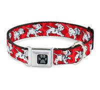 Dog Collar DYFK-Dalmatian Paw Full Color Black/Gray Dalmatians Running/Paws Reds