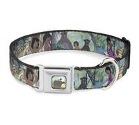 Dog Collar DYGM-Mowgli Riding Baloo Full Color The Jungle Book Scenes WIDE-Large