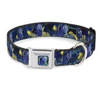 Dog Collar DYHQ-Dory Pose2/Swirls Full Color Blues/Yellows Dory Poses/Swirls Blu