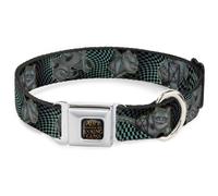 Dog Collar DYJD-ALICE THROUGH THE LOOKING GLASS Logo Full Color Black/Gold Chesh
