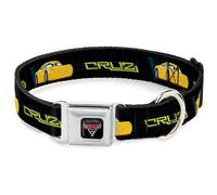 Dog Collar DYKM-Disney CARS 3 Emblem Black/Silver/Reds Cars 3 CRUZ Car Profile B