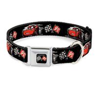 Dog Collar DYLV-Cars 3 Race Flags Black/White/Red Cars 3 Lightning McQueen Caric