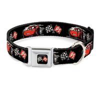 Dog Collar DYLV-Cars 3 Race Flags Black/White/Red Cars 3 Lightning McQueen Caric