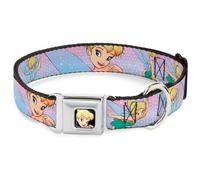 Dog Collar DYQ-Tinker Bell CLOSE-UP Full Color Tinker Bell Poses Purple/Pink Fad