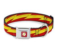 Dog Collar FLE-Flash Logo Red/White/Yellow The Flash Bolt Stripe Reds/Yellows Sm