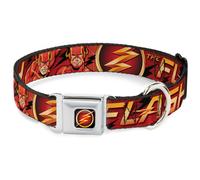 Dog Collar FLH-Flash Logo3 Black/Gold/Red THE FLASH/Logo3/Poses Black/Red/Gold W