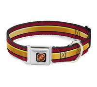 Dog Collar FLH-Flash Logo3 Black/Gold/Red The Flash Stripe Burgundy/Gold WIDE-Me