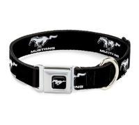 Dog Collar FM-Ford Mustang Black/Silver Ford Mustang Black/White Logo REPEAT Lar