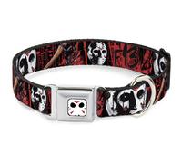 Dog Collar FRIA-Jason Mask CLOSE-UP Full Color Black/White/Red FRIDAY THE 13th/J