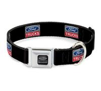 Dog Collar FT-Ford Trucks Black/Silver Ford Trucks Logo Repeat Medium 11-16.5"
