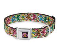Dog Collar GDAJ-GRATEFUL DEAD Dancing Bear Icon Full Color Black/Orange Grateful