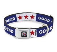 Dog Collar GDBK-GRATEFUL DEAD Text with Steal Your Face Logo Full Color Black GO