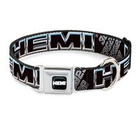 Dog Collar HEA-HEMI Bold Full Color Black/White HEMI Bold Outline 392/426 Black/