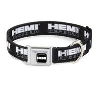 Dog Collar HEA-HEMI Bold Full Color Black/White HEMI POWERED Logo Black/Gray/Whi