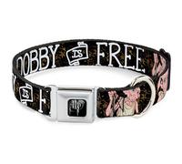 Dog Collar HPA-Harry Potter Logo Full Color Black/White DOBBY IS FREE/3-Dobby Po