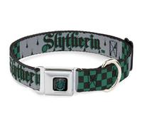 Dog Collar HPC-Slytherin Crest Full Color Harry Potter SLYTHERIN/Checker Blocks